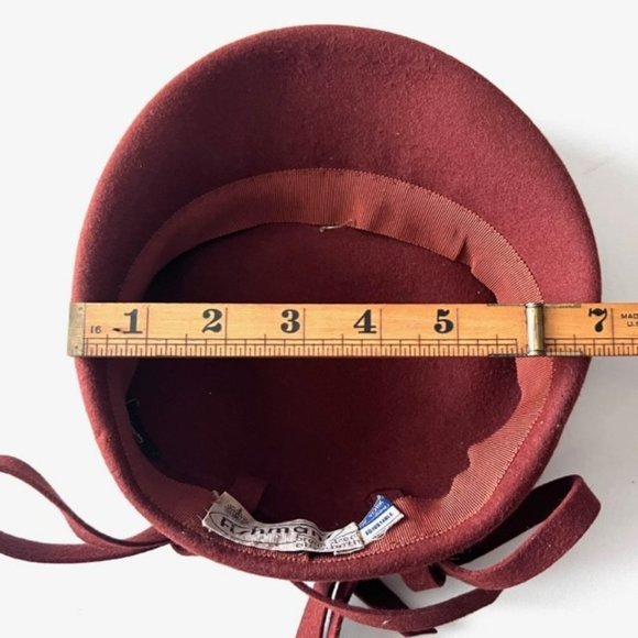 Elegant Brown Wool Pill Box Beret EUC 000 - Picture 7 of 8